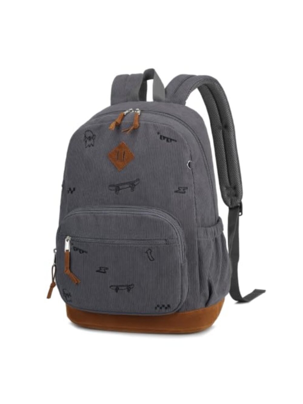 Corduroy Laptop Backpack Lightweight Padded Sleeve School Bag